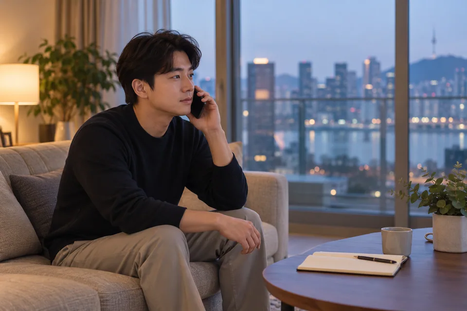 전화로 첫 상담을 시작하는 모습